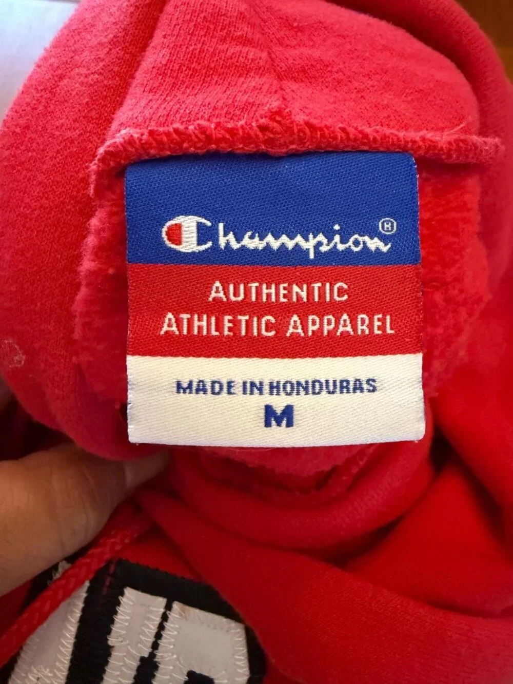 Montclair State University Champion Red Hoodie Sweatshirt Mens M - Picture 3 of 3